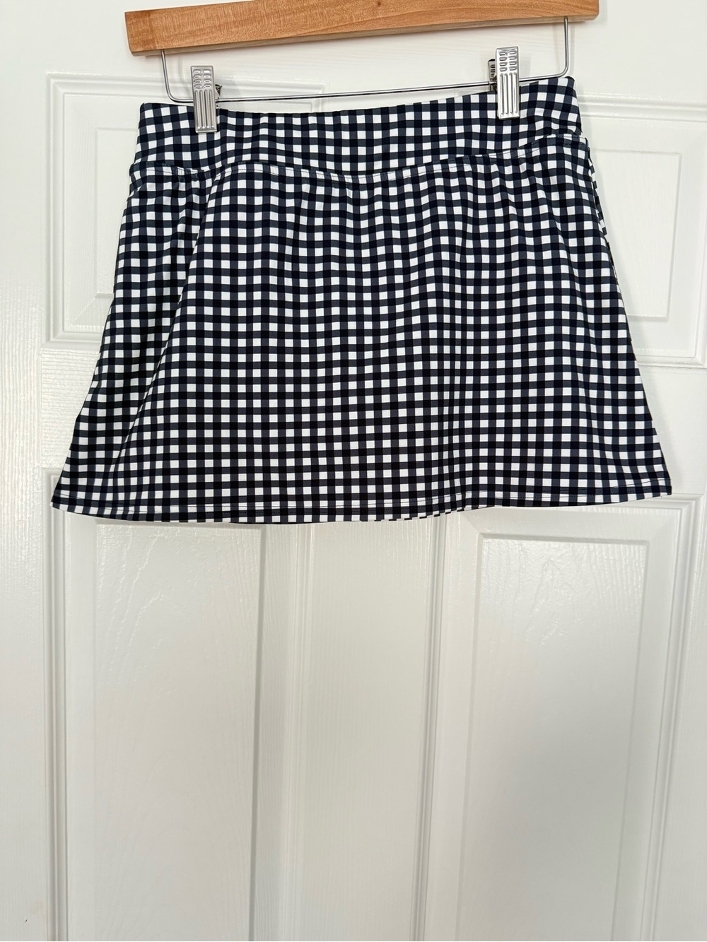 Lands end and Draper jeans, navy blue gingham swim skirt- size 2